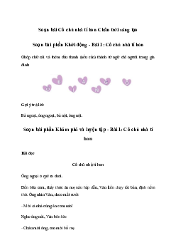 Soạn bài Cô chủ nhà tí hon trang 58 | Tiếng việt 2 | Chân trời sáng tạo