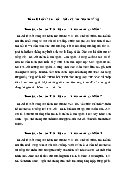 Văn mẫu lớp 6: Tóm tắt văn bản Trái Đất - cái nôi của sự sống (3 mẫu) | Kết nối tri thức