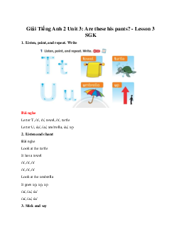 Unit 3: Are these his pants? - Lesson 3 SGK | Tiếng anh 2 Family and Friends