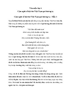 Văn mẫu lớp 6: Cảm nghĩ về bài thơ Việt Nam quê hương ta (4 mẫu) - Chân Trời Sáng Tạo