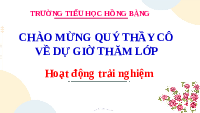 Giáo án điện tử Hoạt động trải nghiệm 3 Cánh diều: Chào mừng ngày nhà giáo Việt Nam