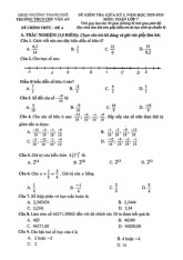 Đề thi giữa kỳ 1 Toán 7 năm 2025 – 2026 trường THCS Chu Văn An – Đà Nẵng