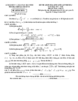 Đề thi chọn HSG Toán 11 cấp trường năm 2017 – 2018 trường Lý Thái Tổ – Bắc Ninh