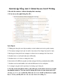 Giải Unit 8 Writing | Sách bài tập Tiếng Anh 11 Global Success