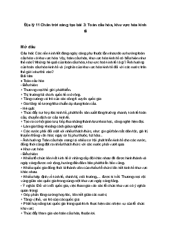 Địa lý 11 Chân trời sáng tạo bài 3: Toàn cầu hóa, khu vực hóa kinh tế