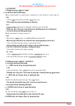 Chuyên đề 15: Từ chỉ số lượng - EXPRESSIONS OF QUANTITY Tiếng Anh 9