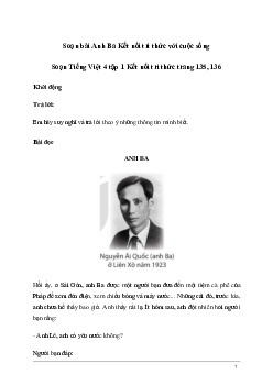 Soạn bài Đọc: Anh Ba | Kết nối tri thức