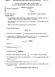 Practicing for midterm - Calculus 1 | Trường Đại học Quốc tế, Đại học Quốc gia Thành phố HCM