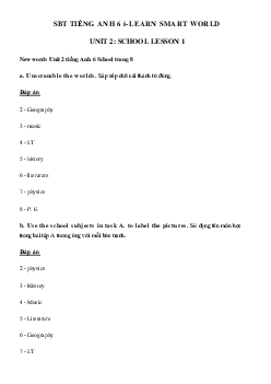 Sách bài tập tiếng Anh lớp 6 Unit 2 Lesson 1 - Smart World