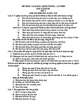 Câu hỏi trắc nghiệm học phần 3 - môn quốc phòng an ninh