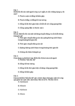 Trắc nghiệm Khoa học tự nhiên 7 Bài 10: Đo tốc độ| Chân trời sáng tạo