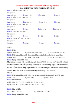 Bài tập toán 6 bộ kết nối tri thức tuần 2 phép cộng và phép trừ số tự nhiên