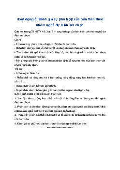 Giải Hoạt động trải nghiệm 10 Cánh diều: Hoạt động 5 chủ đề 8