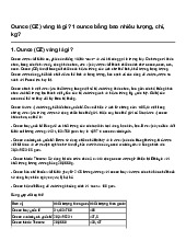 Ounce (OZ) vàng là gì? 1 ounce bằng bao nhiêu lượng, chỉ, kg?