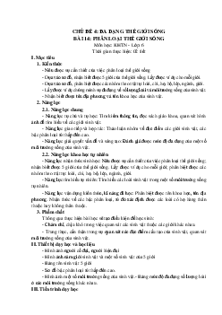 Giáo án Khoa học tự nhiên 6 sách Cánh diều Phần sinh học Chủ đề 4 Bộ 1