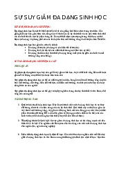 Tài liệu Sự suy giảm đa dạng sinh học - Môi trường đại cương | Trường Đại học Khoa học Tự nhiên, Đại học Quốc gia HCM