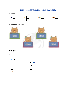 Giải Toán lớp 3 trang 80, 81 Luyện tập chung | Cánh Diều