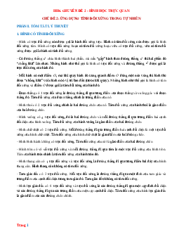 Luyện thi HSG Toán 6 chủ đề: Ứng dụng tính đối xứng trong tự nhiên