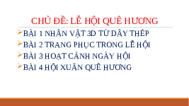 Giáo án điện tử Mĩ Thuật 6 Bài 4 Chân trời sáng tạo: Hội xuân quê hương