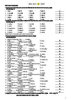 Đề luyện thi HSG Tiếng Anh THPT cấp tỉnh năm 2022 (có đáp án)