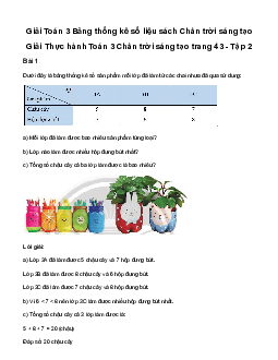 Giải Toán 3: Bảng thống kê số liệu | Chân trời sáng tạo
