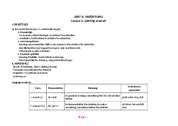 Giáo án Tiếng Anh 10 global unit 5 Inventions