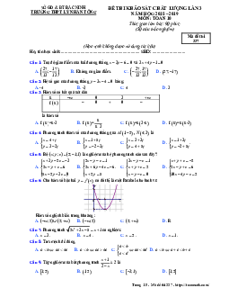 Đề khảo sát Toán 10 lần 3 năm 2018 – 2019 trường Lý Nhân Tông – Bắc Ninh