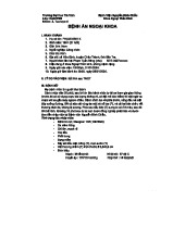 BỆNH ÁN CHẤN THƯƠNG SỌ NÃO - DA20YKB - TNGT Nguy Hiểm