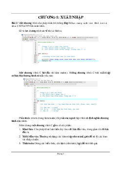 Bài tập Thực hành lập trình căn bản chương 1 đến chương 12