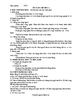 Giáo án Công nghệ 8 Ôn tập chủ đề 1 | Cánh diều