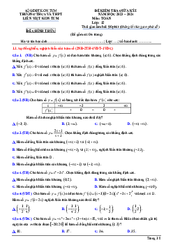 Đề giữa kỳ 1 Toán 12 năm 2023 – 2024 trường THCS&THPT Liên Việt Kon Tum