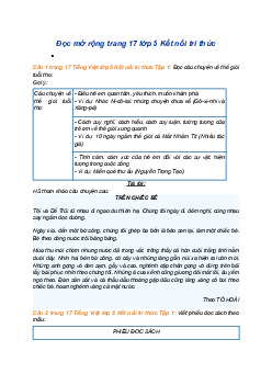 Giải SGK Tiếng Việt 5 trang 17 Bài 2: Đọc mở rộng - Kết nối tri thức (Tập 1)