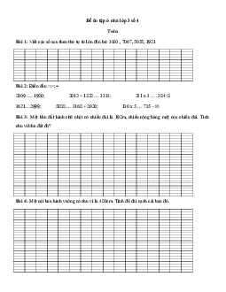 Đề ôn tập ở nhà lớp 3 số 4
