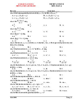 Đề thi thử cuối kỳ 2 Toán 11 năm 2022 – 2023 trường Nguyễn Chí Thanh – Lâm Đồng