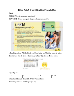 Tiếng Anh 7 Unit 2 Reading Friends Plus