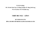Đề cương bài giảng Môn Triết học Mác - Lênin | Đại học Bách Khoa Hà Nội
