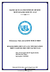 Tiểu Luận Kinh Tế Phát Triển: Đặc Điểm Các Nước Đang Phát Triển & Việt Nam