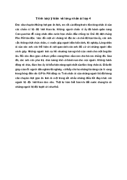 Trình bày ý kiến về lòng nhân ái của nhân vật trong một câu chuyện đã học ở bài 11 | Tập làm văn 4