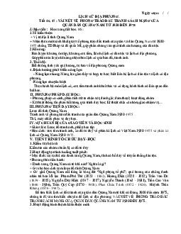 Giáo án lịch sử địa phương Quảng Nam lớp 12