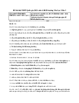 Đề thi thử THPT Quốc gia 2021 môn GDCD trường Yên Lạc 2 lần 3(có đáp án)