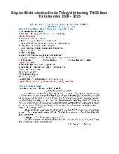 Đề thi vào lớp 6 môn Tiếng Việt trường THCS Nam Từ Liêm năm 2024 - 2025