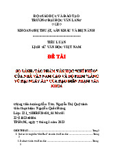 So sánh tác phẩm văn học "Chí Phèo" và bộ phim "Làng Vũ Đại ngày ấy"-Trường đại học Văn Lang