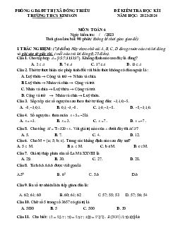 Đề cuối học kỳ 1 Toán 6 năm 2023 – 2024 trường THCS Kim Sơn – Quảng Nin