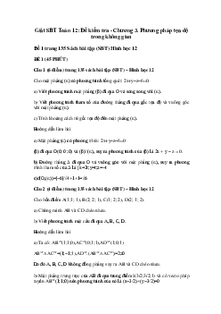 Giải SBT Toán 12: Đề kiểm tra - Chương 3. Phương pháp tọa độ trong không gian