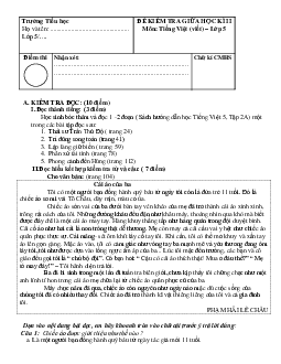 Đề thi giữa học kì 2 môn Tiếng Việt lớp 5 năm 2019-2020 theo Thông tư 22