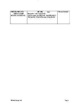 Đề thi học phần cấu tạo ô tô