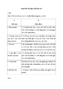 Soạn bài Ôn tập cuối học kì I - Chân trời sáng tạo