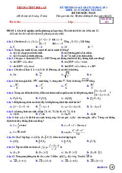 Đề khảo sát lần 3 Toán 10 năm 2023 – 2024 trường THPT Đội Cấn – Vĩnh Phúc