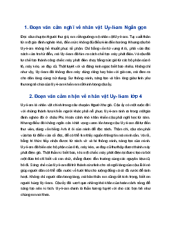 Viết đoạn văn nêu cảm nghĩ về nhân vật Uy-li-am trong câu chuyện Người thu gió | Tập làm văn 4