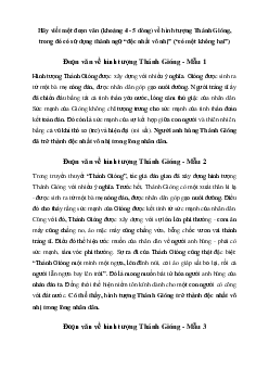 Văn mẫu lớp 6: Đoạn văn về hình tượng Thánh Gióng có sử dụng thành ngữ độc nhất vô nhị | Cánh diều